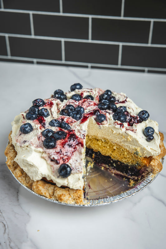 Blueberry Cornbread Pie