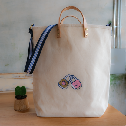 BL x Lunchroom Anxiety | Large Bucket Canvas Tote, Love Locks